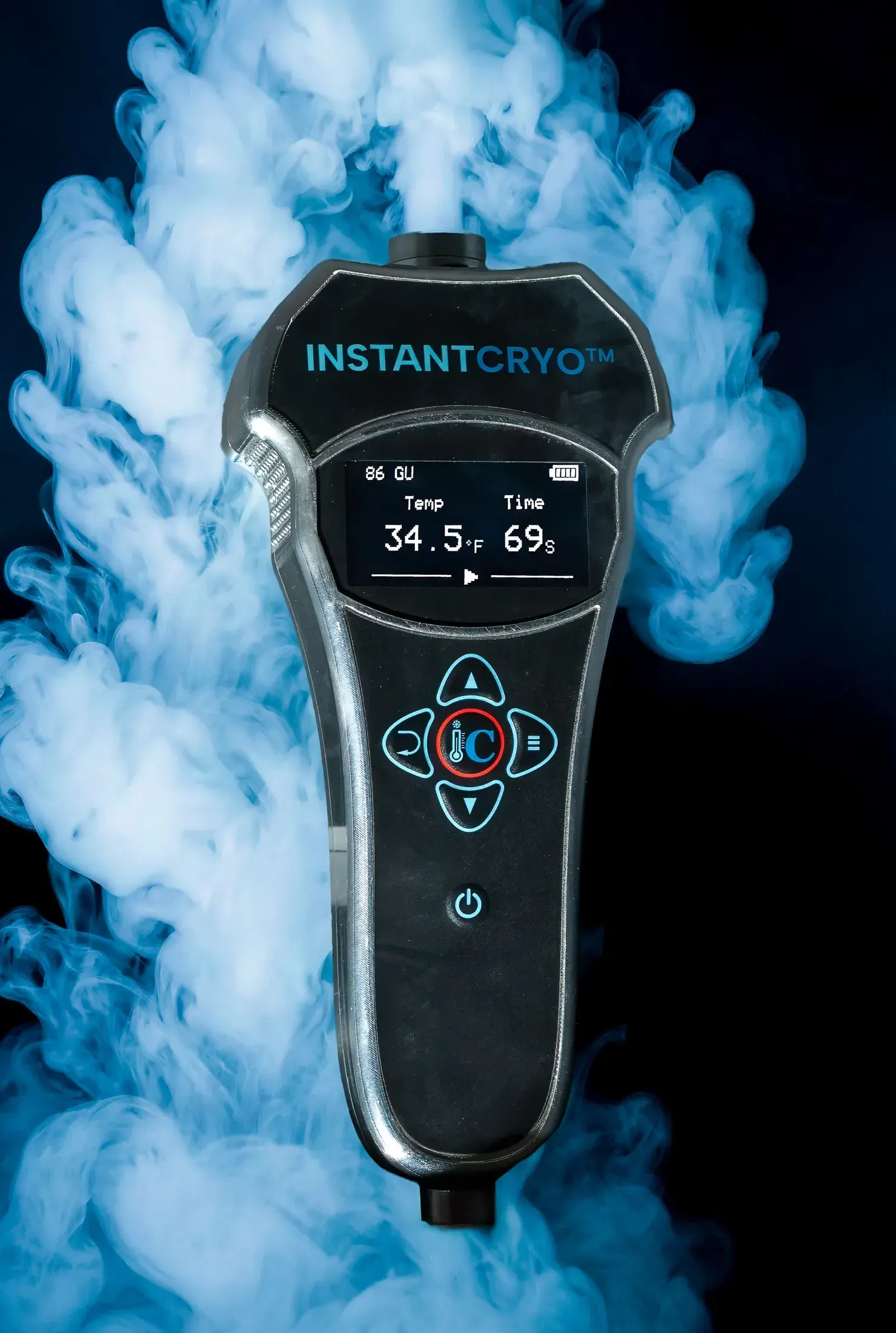 InstantCryo device surrounded by vapor
