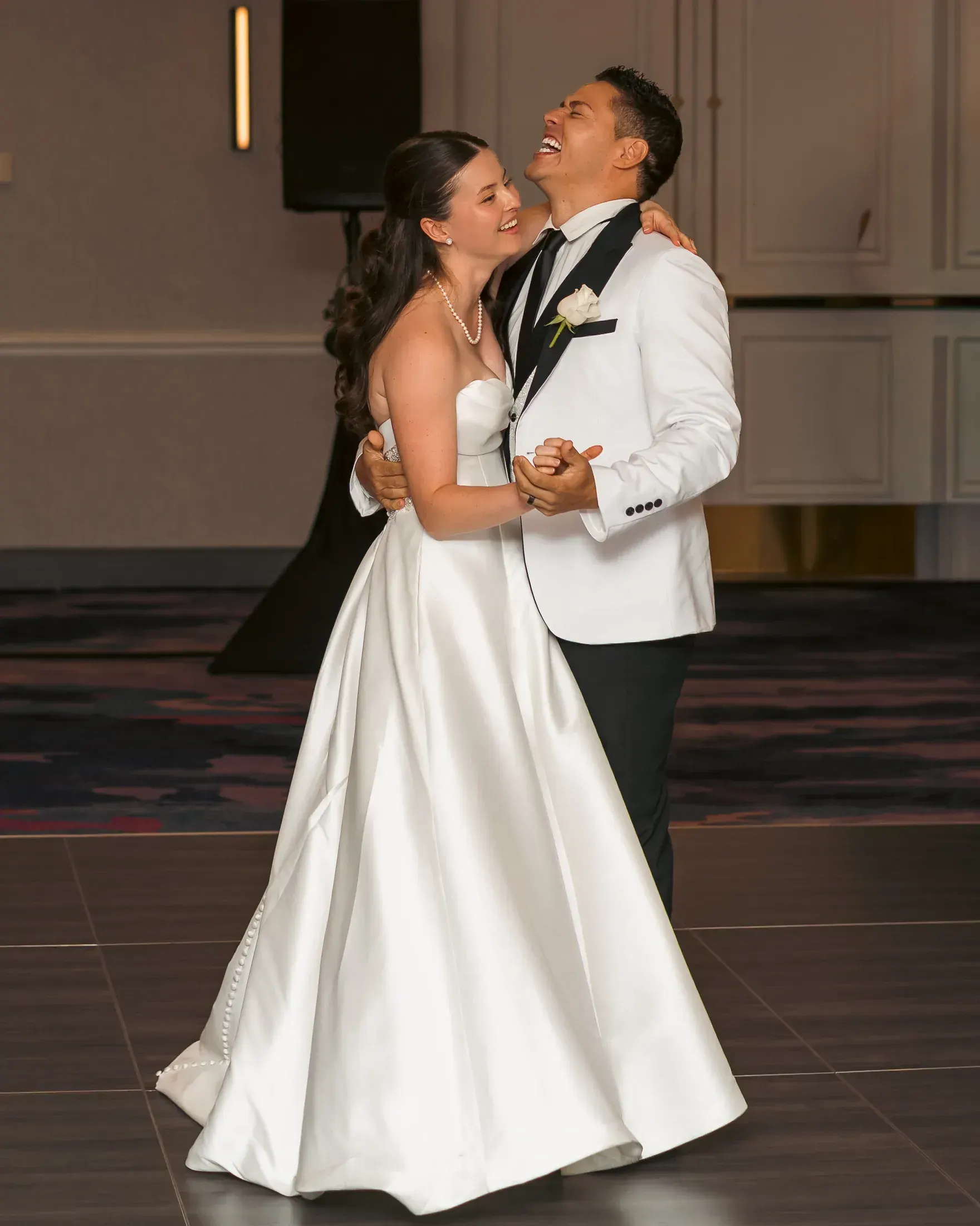 First dance under the reception lights