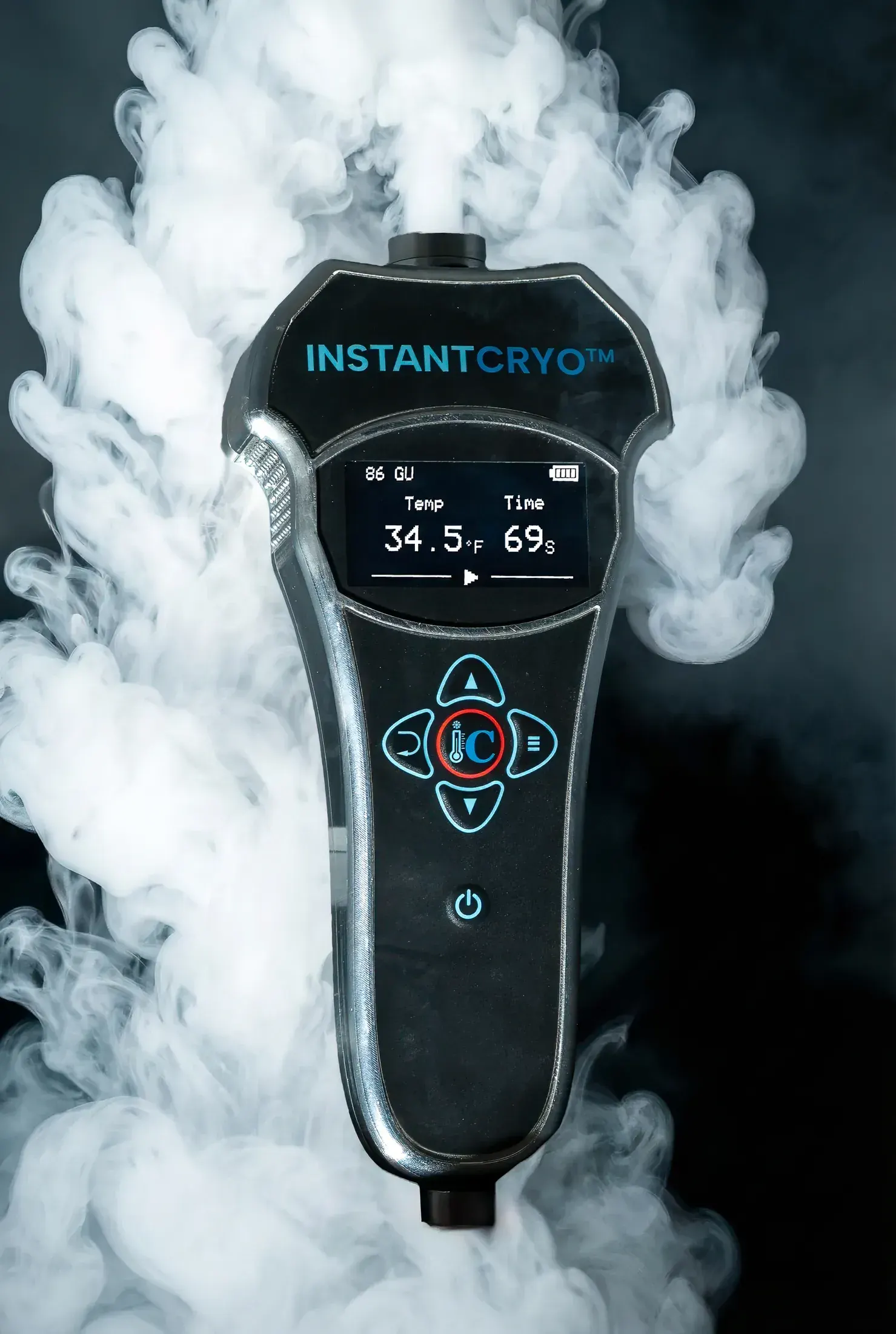 InstantCryo device in a cloud of vapor
